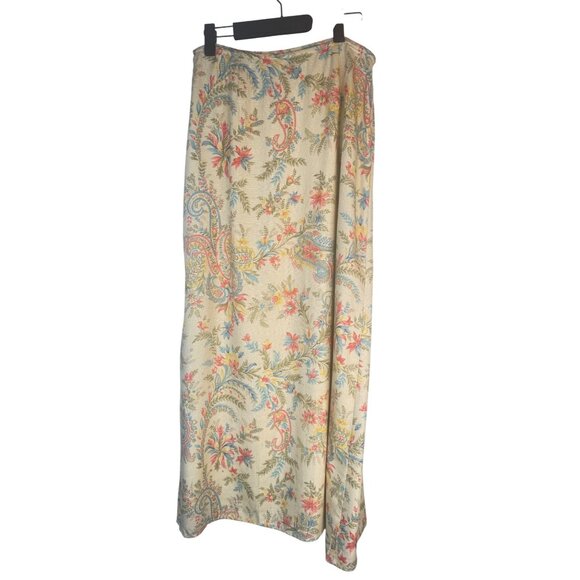 Talbots Size 8 Floral Leaf Print Wrap Midi Skirt - Picture 2 of 15